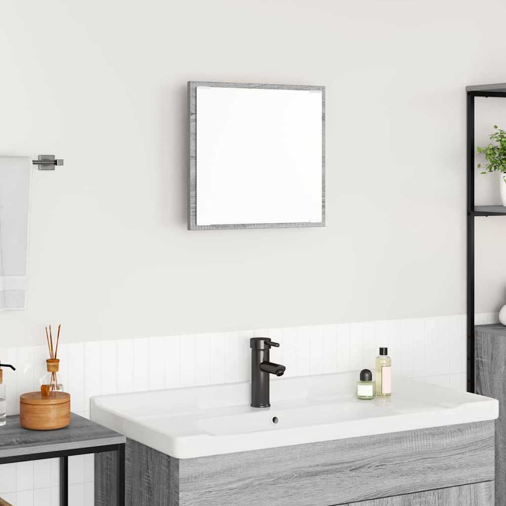 Specchio da bagno LED Grigio Sonoma 40 x 37 x 8.5 cm