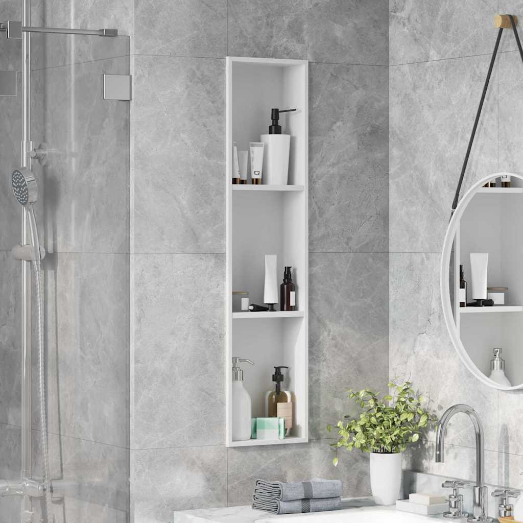 Nicchia per doccia Bianco 90 x 20 x 9,5 cm Acciaio inossidabile