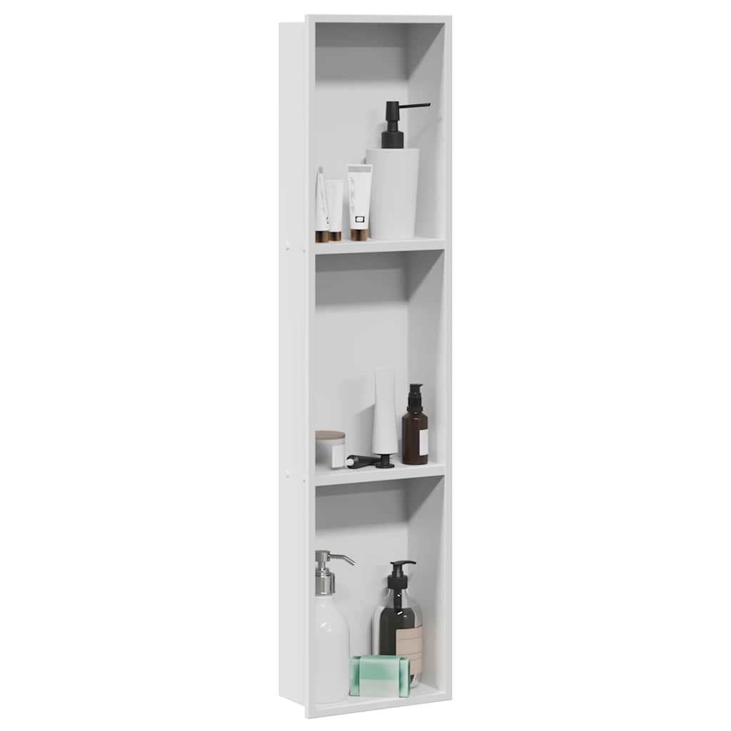 Nicchia per doccia Bianco 90 x 20 x 9,5 cm Acciaio inossidabile
