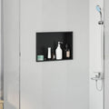 Nicchia per doccia Nero 45 x 30 x 9,5 cm Acciaio inossidabile