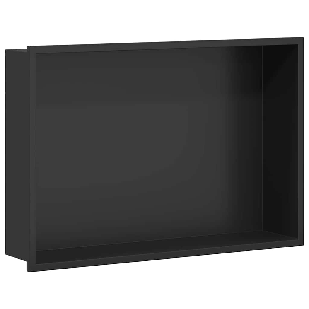 Nicchia per doccia Nero 45 x 30 x 9,5 cm Acciaio inossidabile