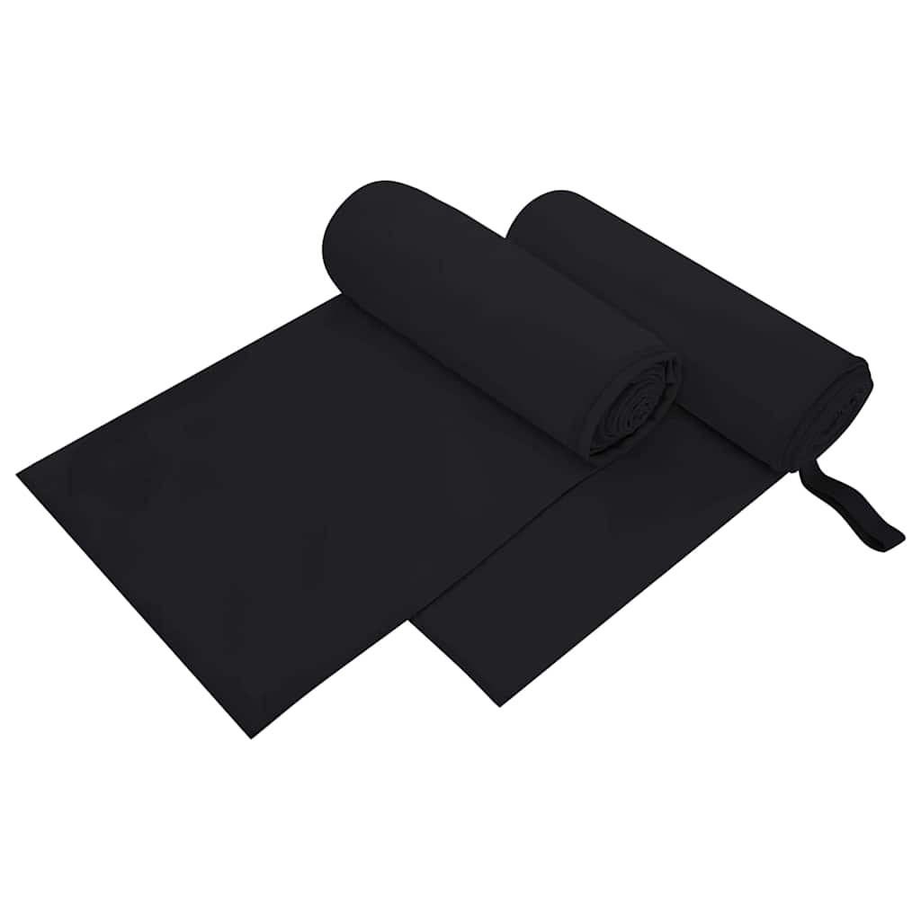 Asciugamani Sportivi 2 pz Nero 200 x 100 cm