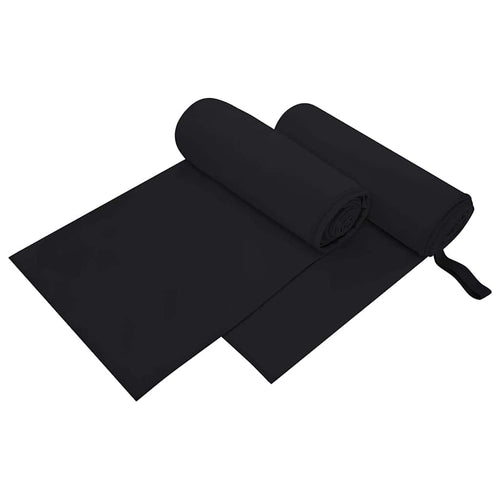 Asciugamani Sportivi 2 pz Nero 200 x 100 cm