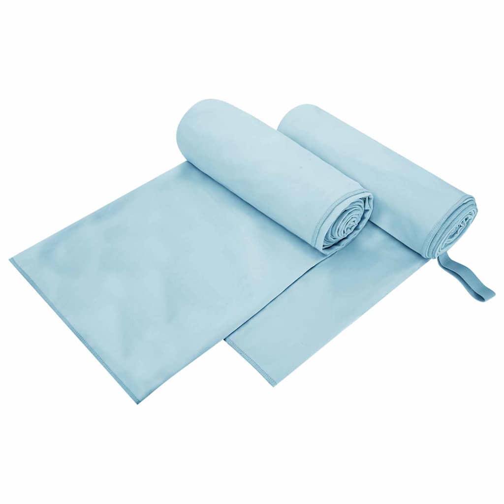 Asciugamani Sportivi 2 pz Blu 200 x 100 cm