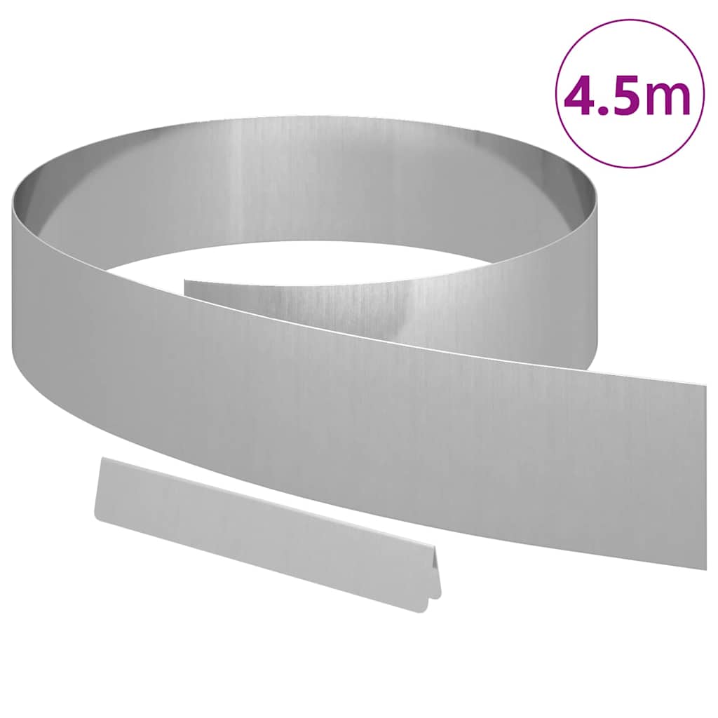 Bordura per Prato 450 x 0.05 x 15 cm Acciaio zincato Argento