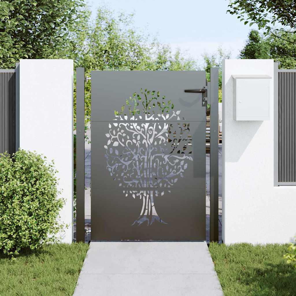 Cancello da giardino con blocco Nero 110 x 130 cm