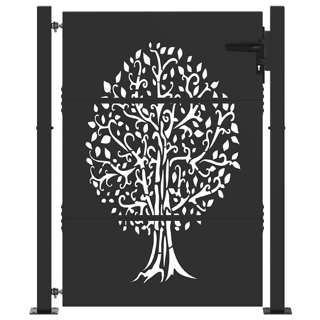 Cancello da giardino con blocco Nero 110 x 155 cm
