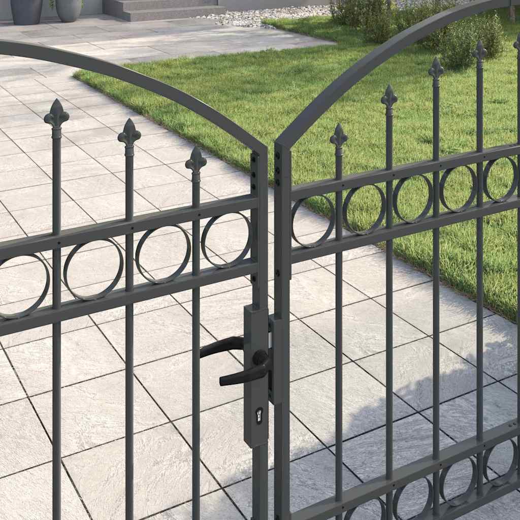 Cancello per recinzione ASSEN 301 x 175,5 cm Acciaio Bloccabile