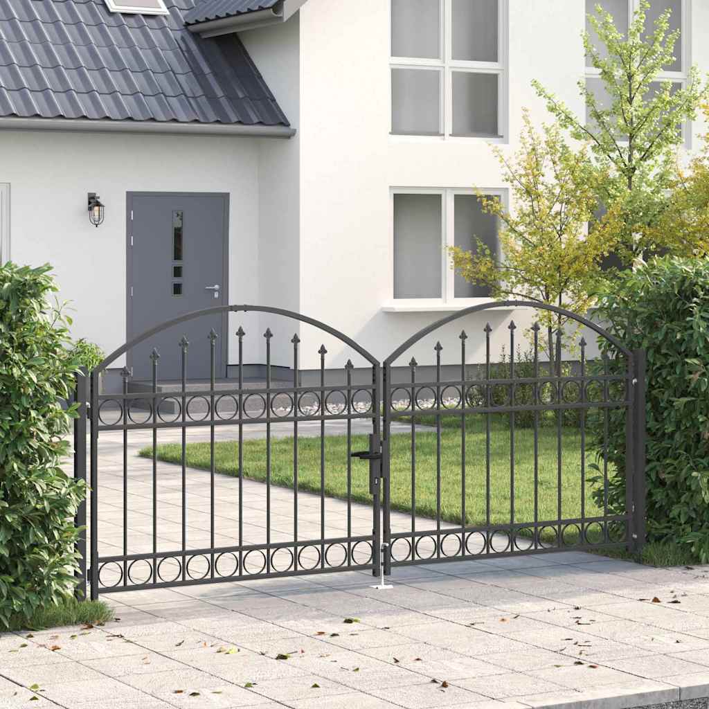 Cancello per recinzione ASSEN 301 x 175,5 cm Acciaio Bloccabile