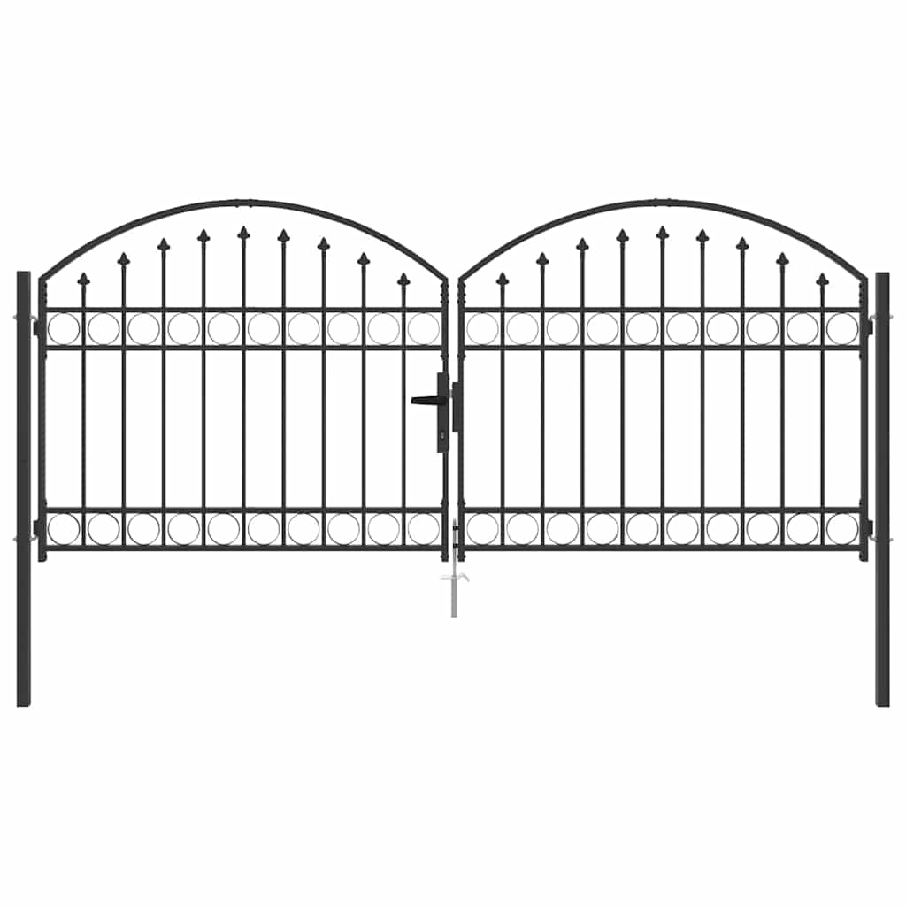 Cancello per recinzione ASSEN 301 x 175,5 cm Acciaio Bloccabile