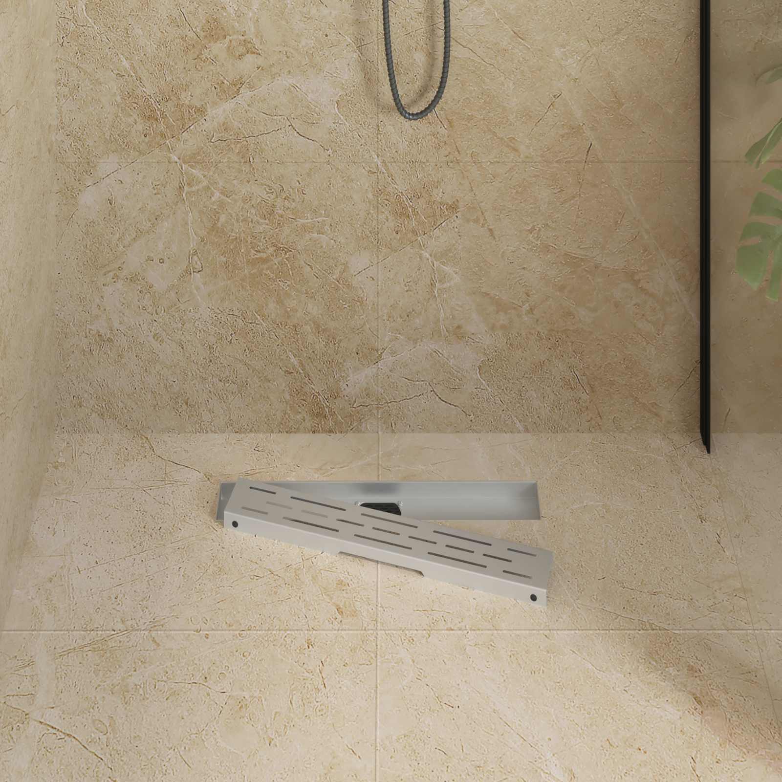 Scarico doccia con copertura in vetro e sifone a 360° 50 cm
