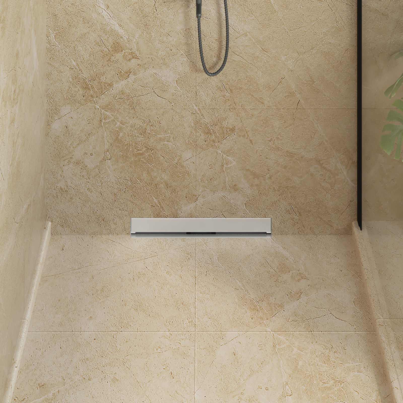 Scarico Doccia da Parete Argento 50 cm Acciaio Inox 304