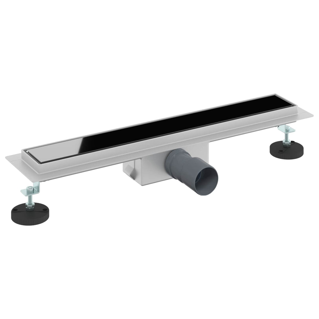 Drenaggio doccia con copertura in vetro Nero 50 cm