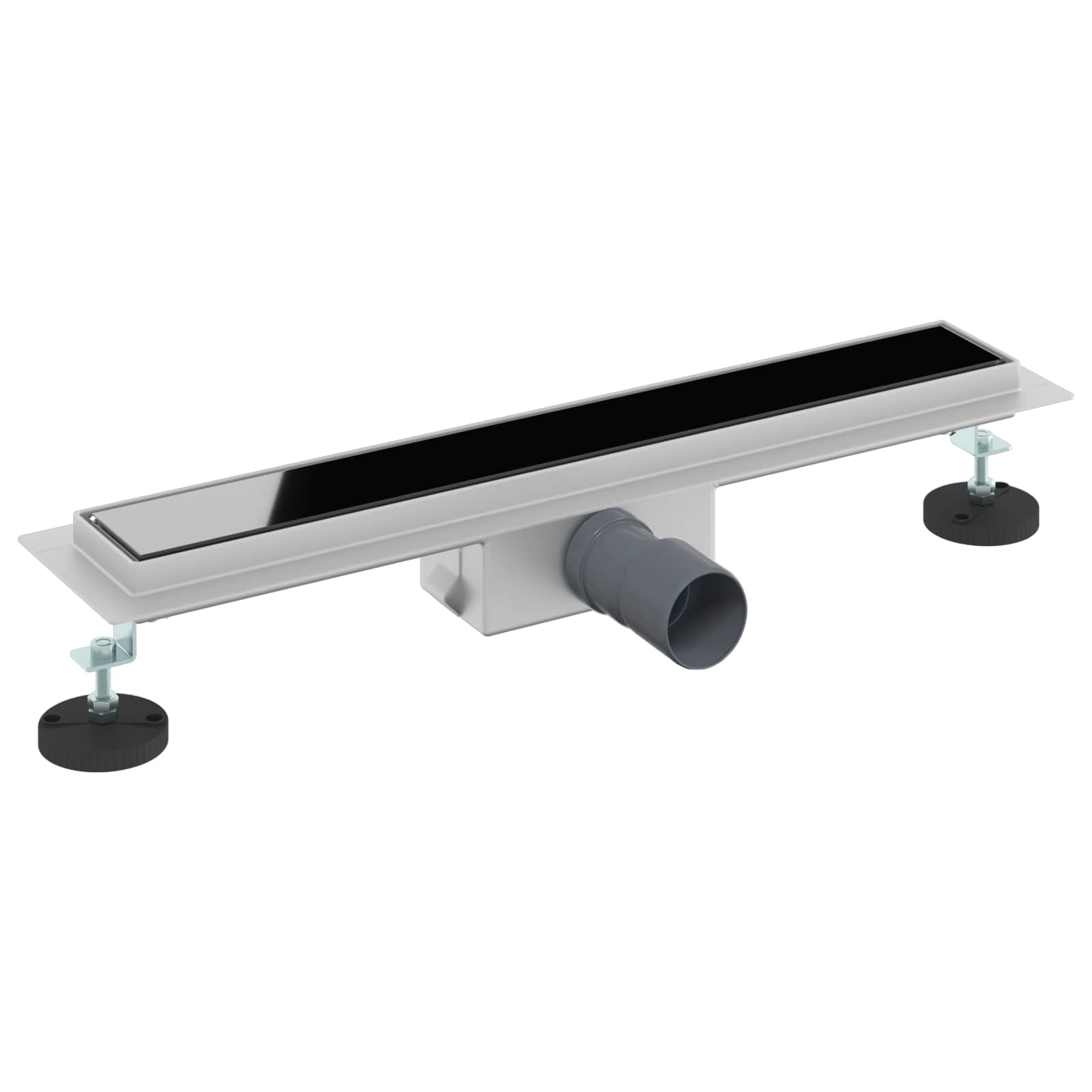 Drenaggio doccia con copertura in vetro Nero 50 cm