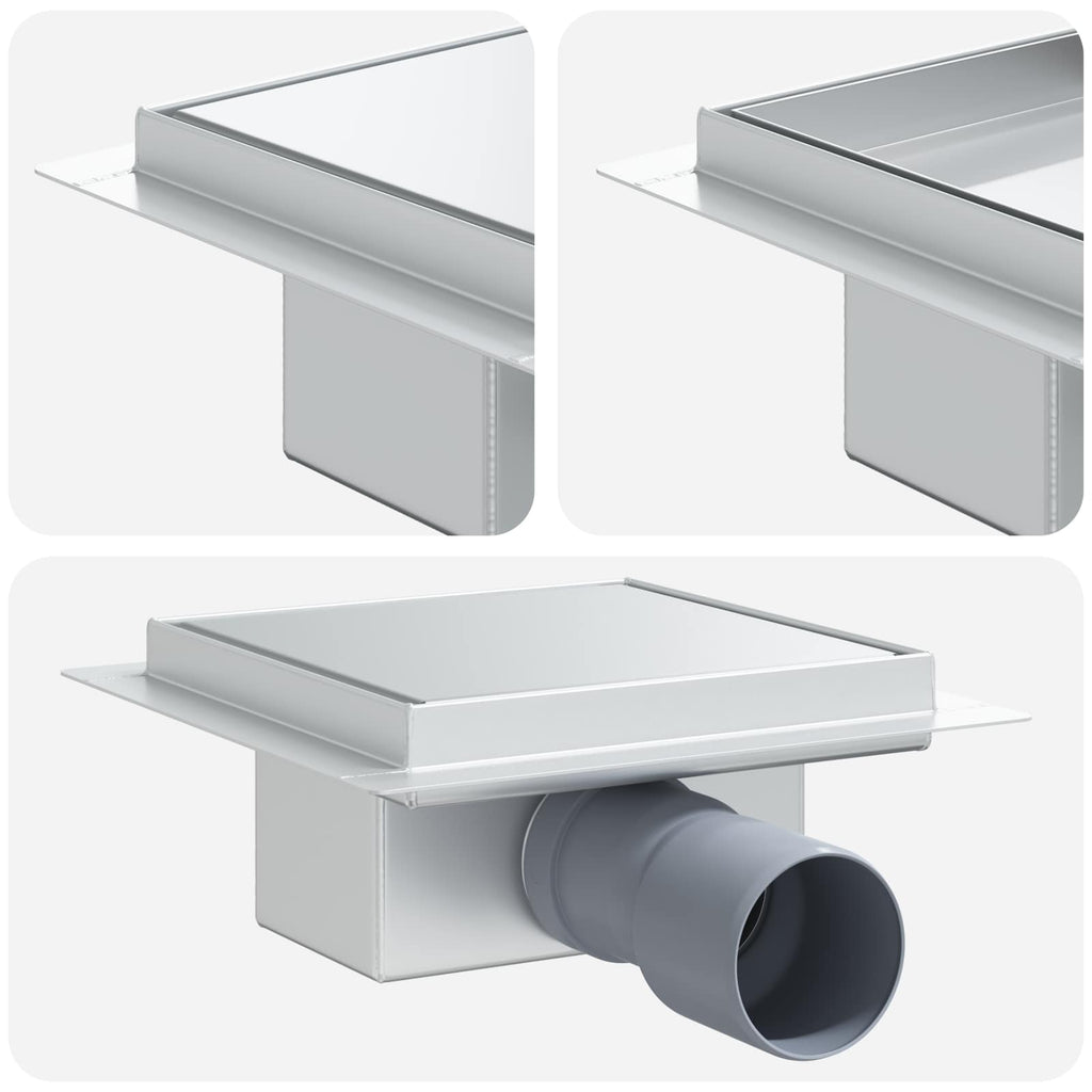 Drenaggio doccia 2 in 1 Argento 15 x 15 cm Acciaio Inox 304