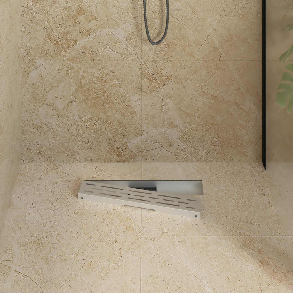 Drenaggio doccia con design a striscia Argento 50 cm