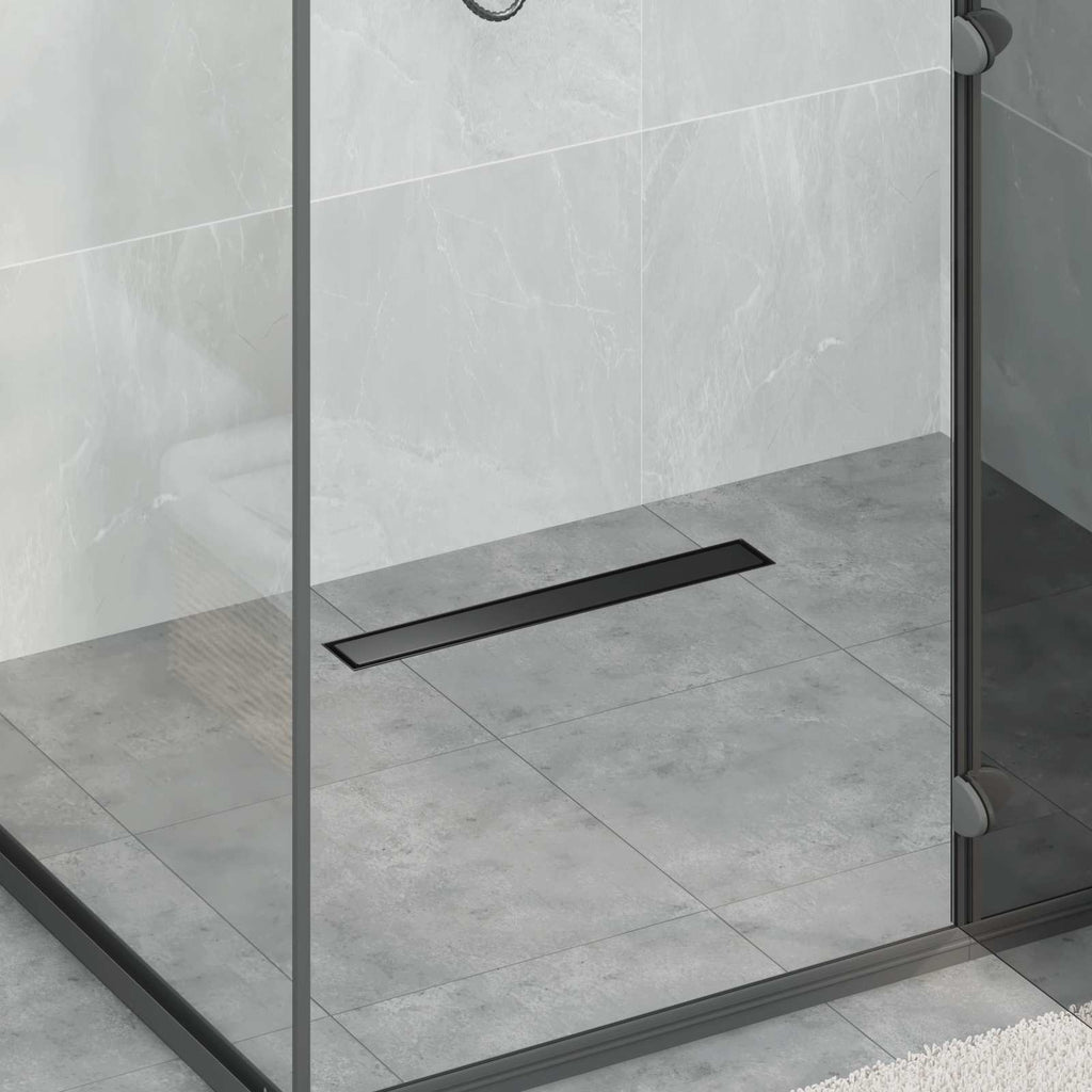 Drenaggio doccia 2 in 1 Nero 50 cm Acciaio Inox 304