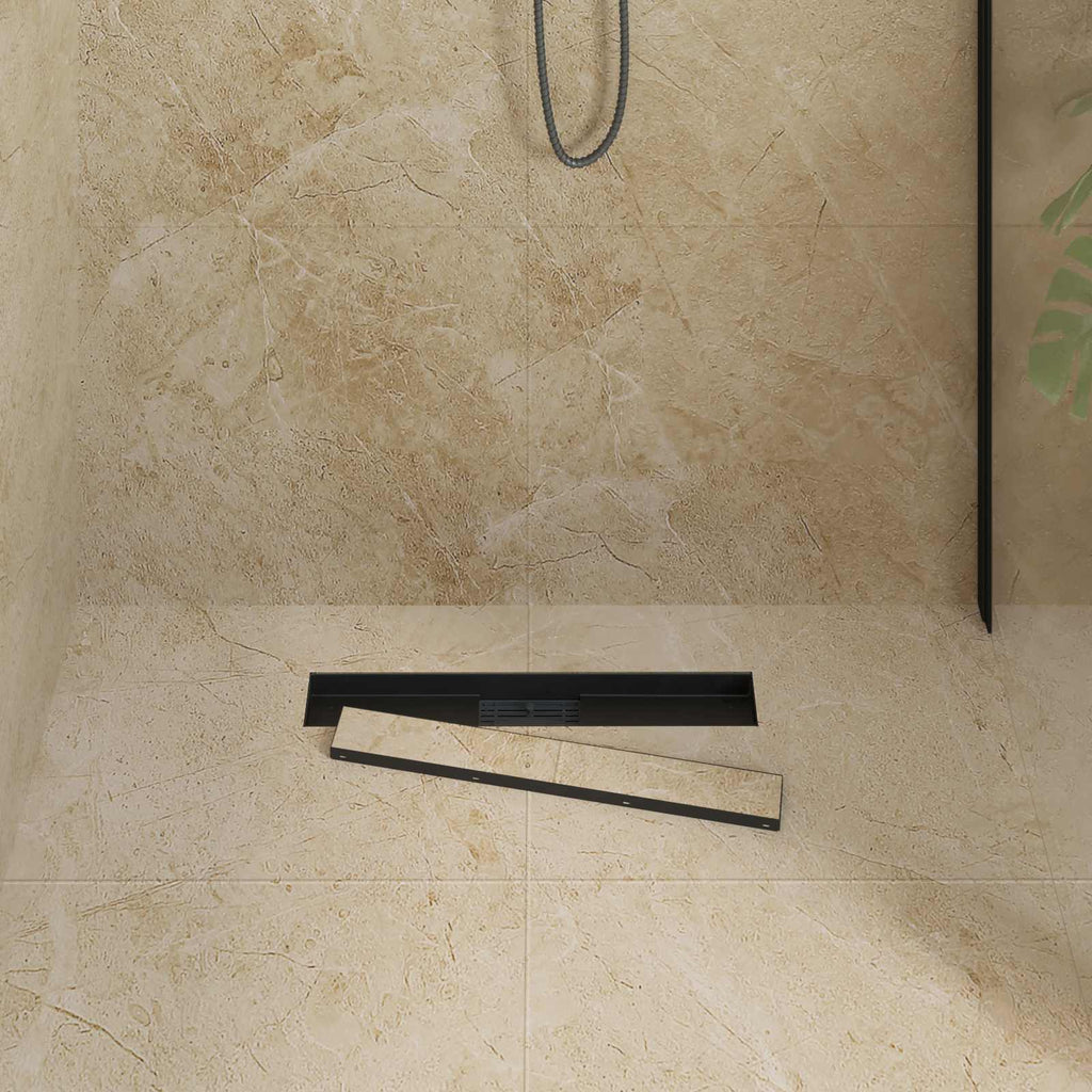 Drenaggio doccia 2 in 1 Nero 50 cm Acciaio Inox 304