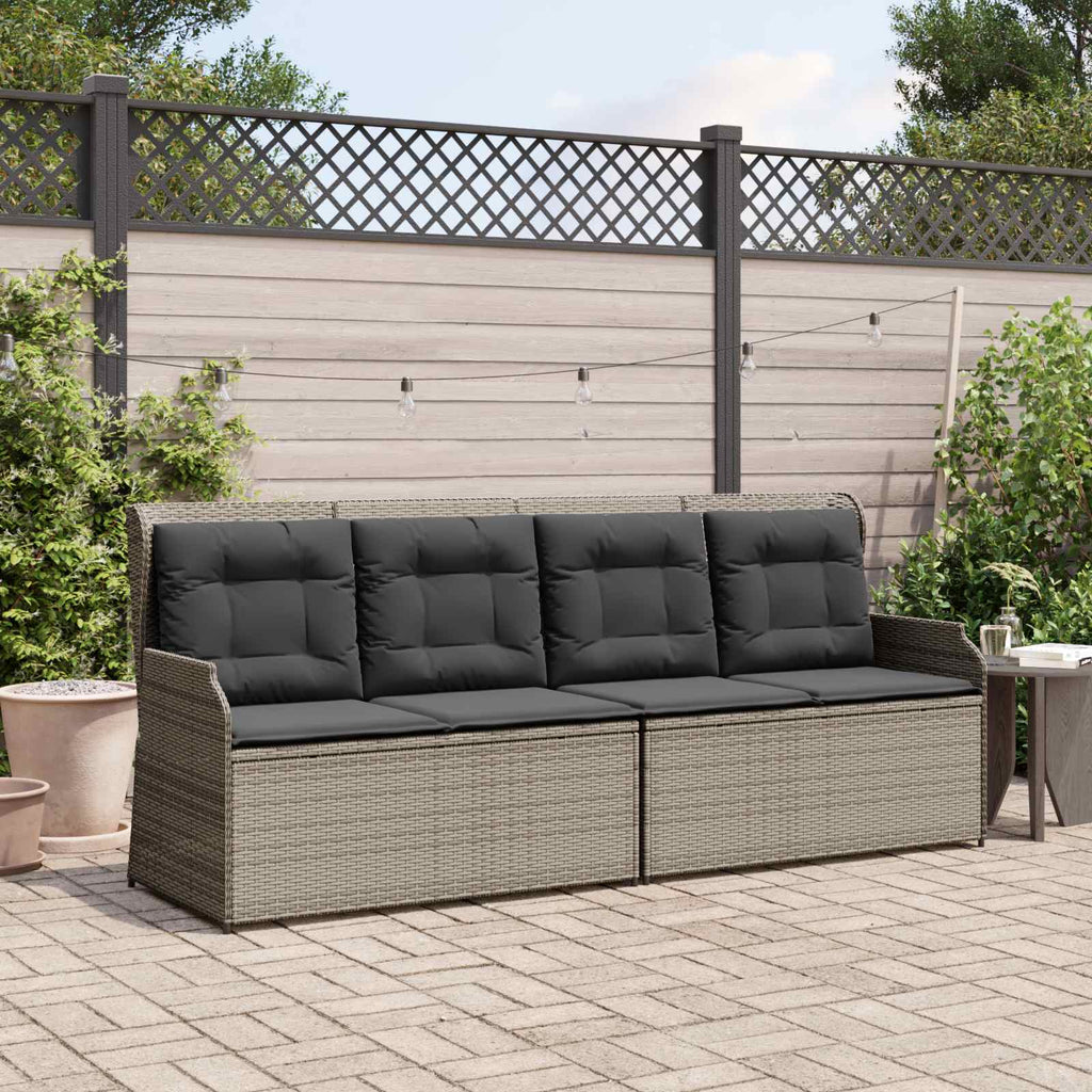 Panchina da giardino Grigio polyrattan