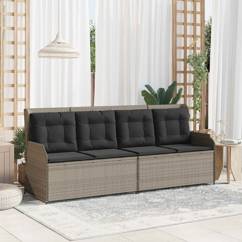 Panchina da giardino Grigio chiaro polyrattan