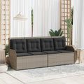 Panchina da giardino Grigio chiaro polyrattan
