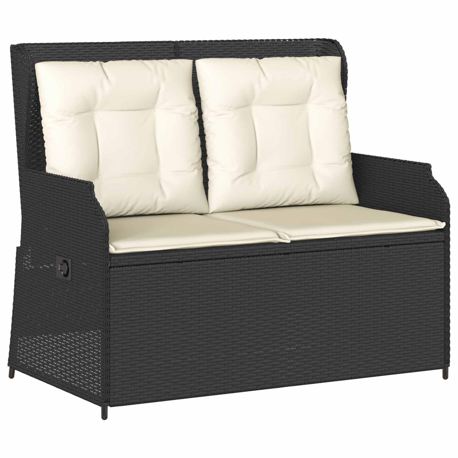 Panchina da giardino Nero polyrattan