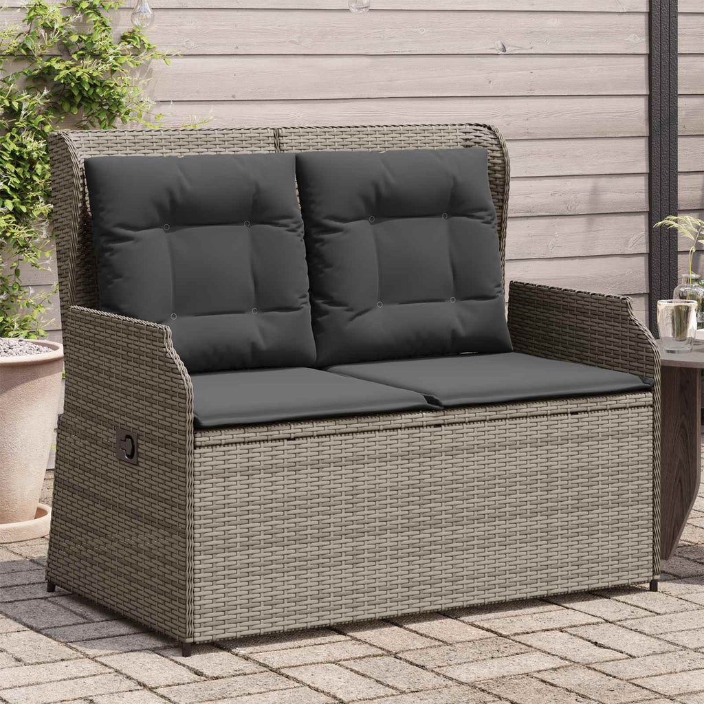 Panchina da giardino Grigio polyrattan