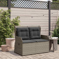 Panchina da giardino Grigio polyrattan