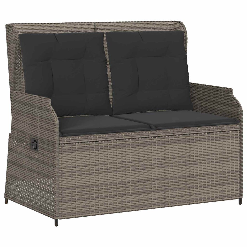 Panchina da giardino Grigio polyrattan