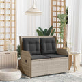 Panchina da giardino Grigio chiaro polyrattan
