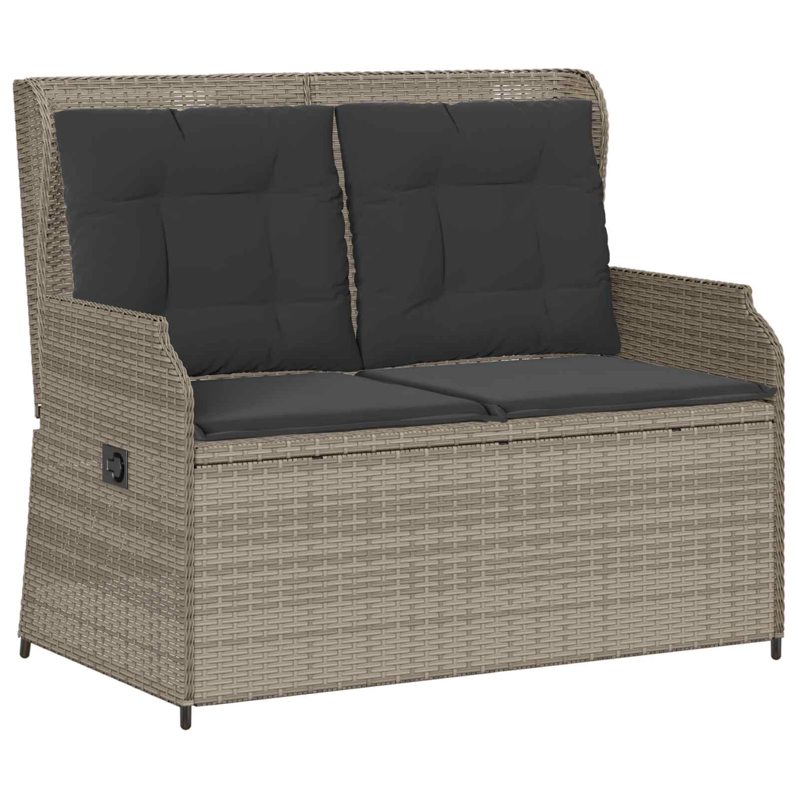 Panchina da giardino Grigio chiaro polyrattan
