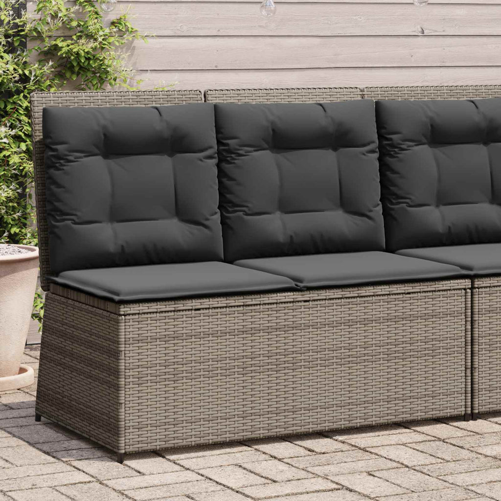 Panchina da giardino Grigio polyrattan