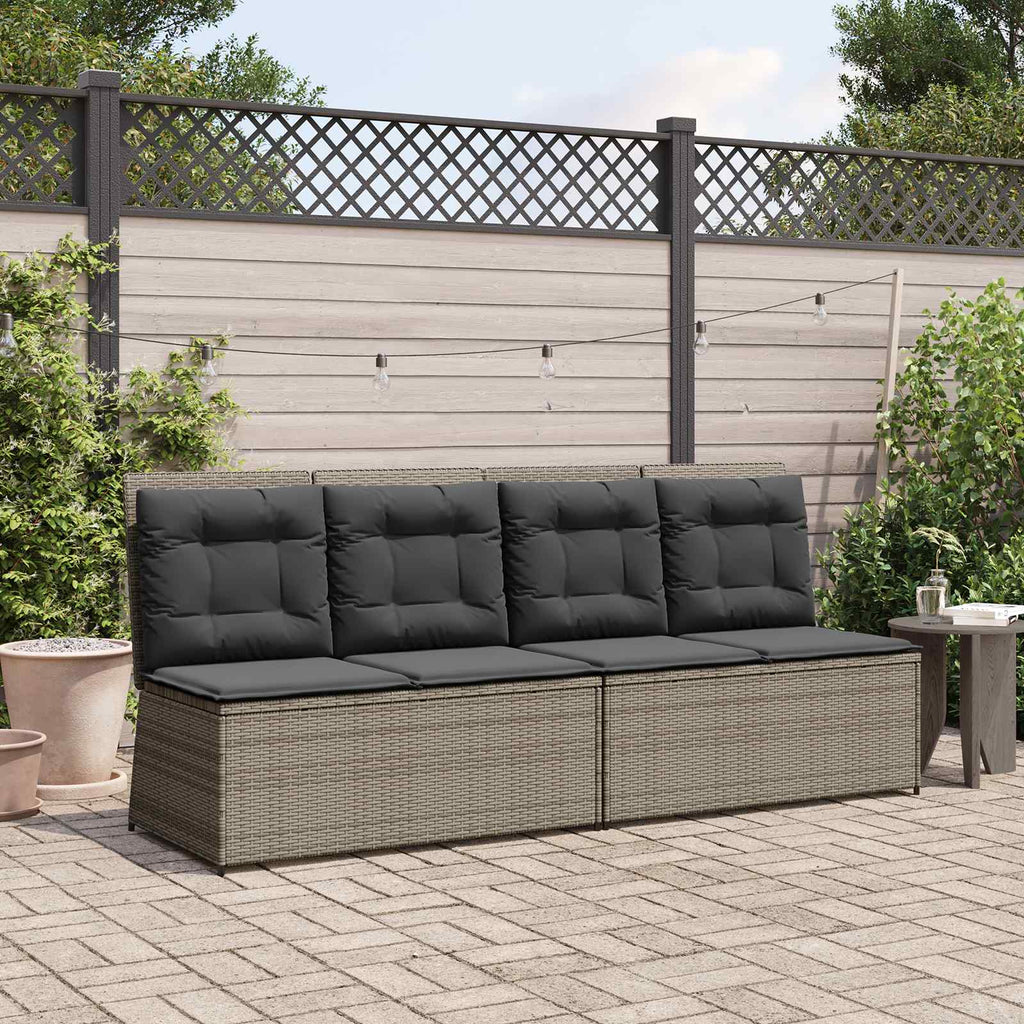 Panchina da giardino Grigio polyrattan