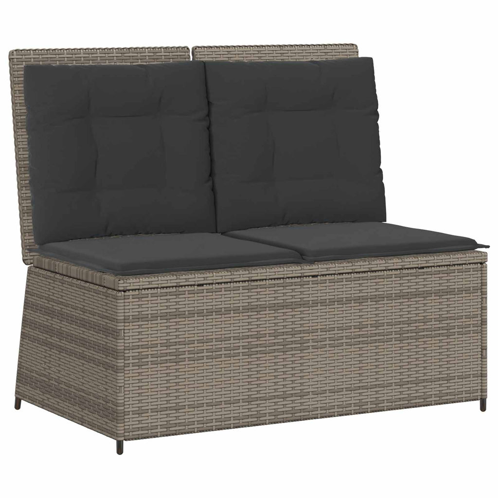Panchina da giardino Grigio polyrattan