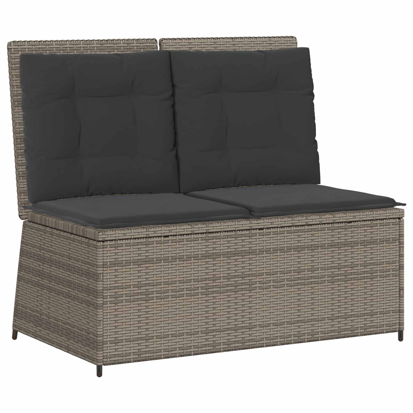 Panchina da giardino Grigio polyrattan