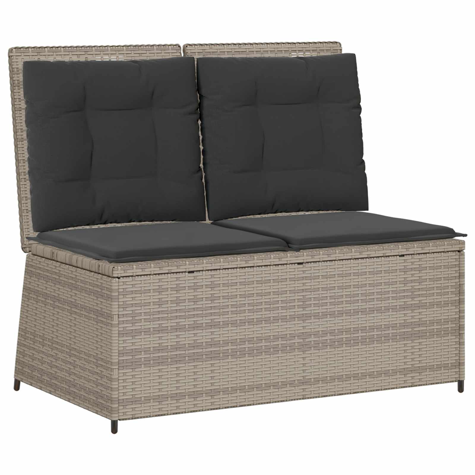 Panchina da giardino Grigio chiaro polyrattan