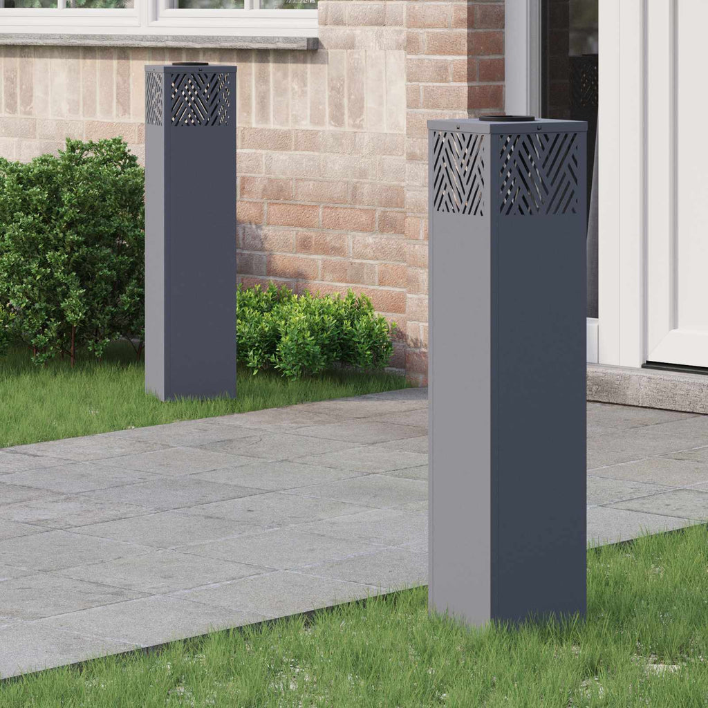 Faro LED solare per sentieri 2 pz Bianco caldo 18 x 18 x 80 cm