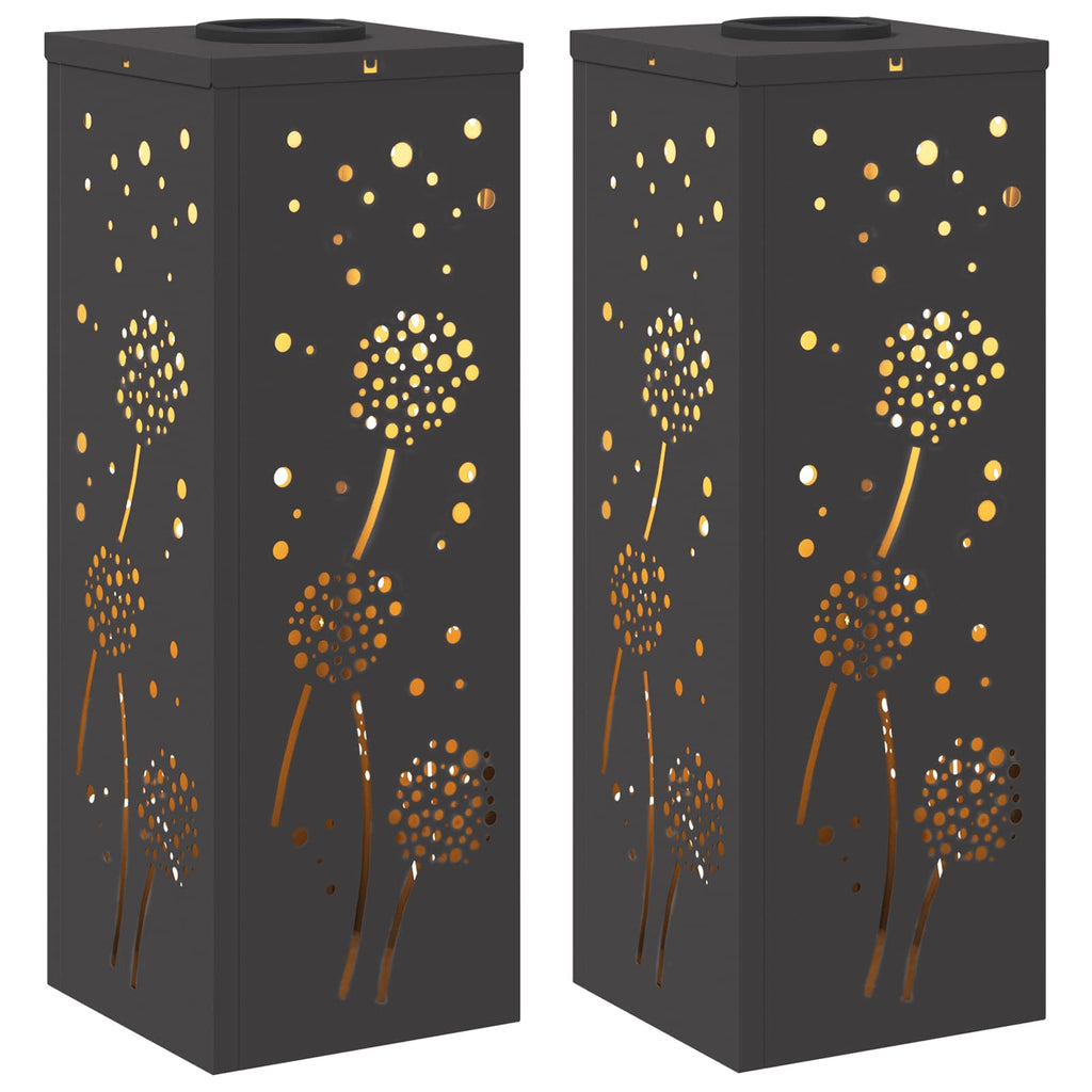 Faro LED solare per sentieri 2 pz Bianco caldo 18 x 18 x 50 cm