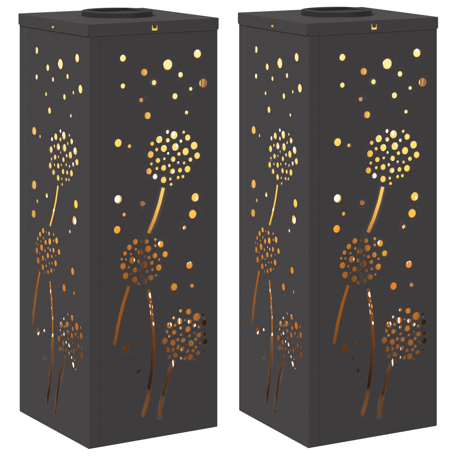Faro LED solare per sentieri 2 pz Bianco caldo 18 x 18 x 50 cm