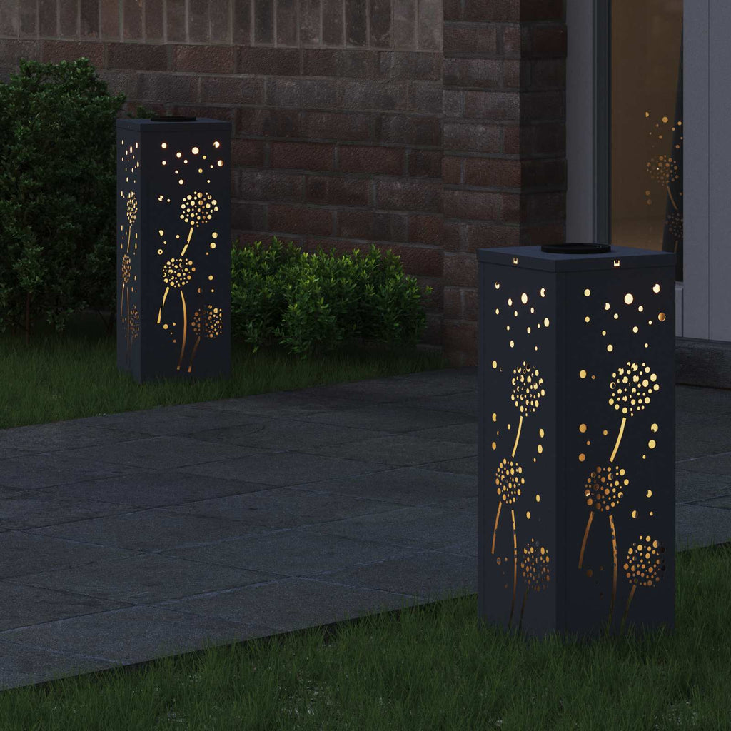 Faro LED solare per sentieri 2 pz Bianco caldo 18 x 18 x 50 cm