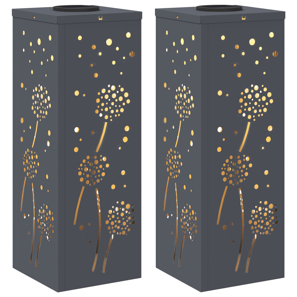 Faro LED solare per sentieri 2 pz Bianco caldo 18 x 18 x 50 cm