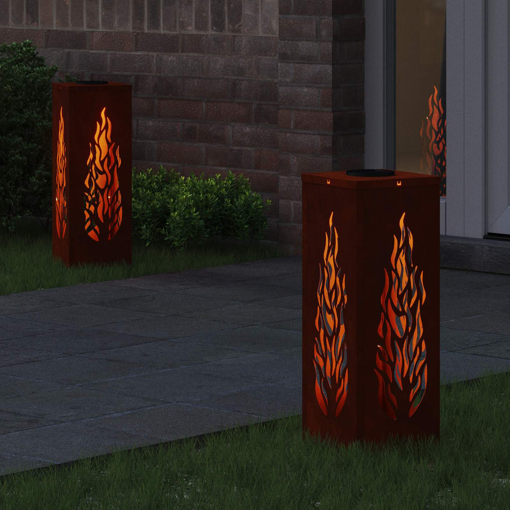 Faro LED solare per sentieri 2 pz Bianco caldo 18 x 18 x 50 cm