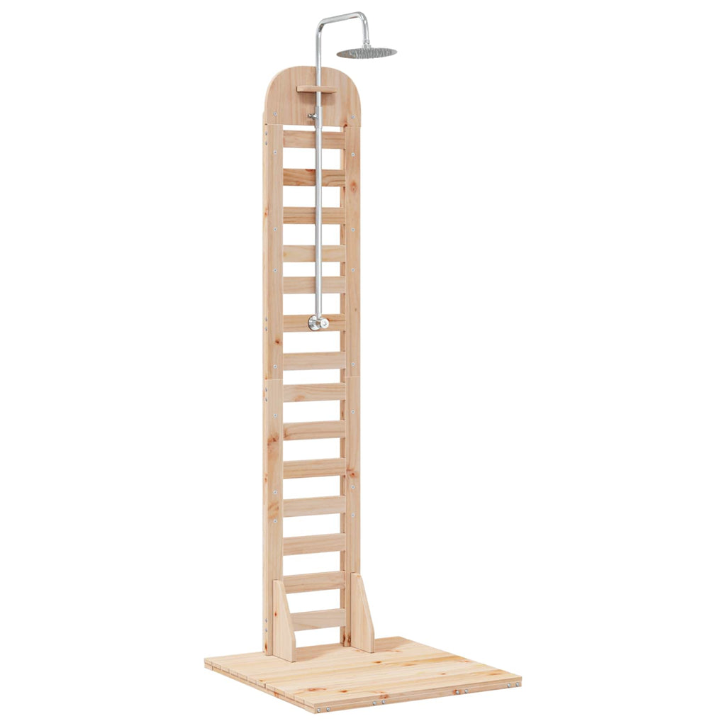 Doccia da esterno 223 cm Legno massello di pino e acciaio inox
