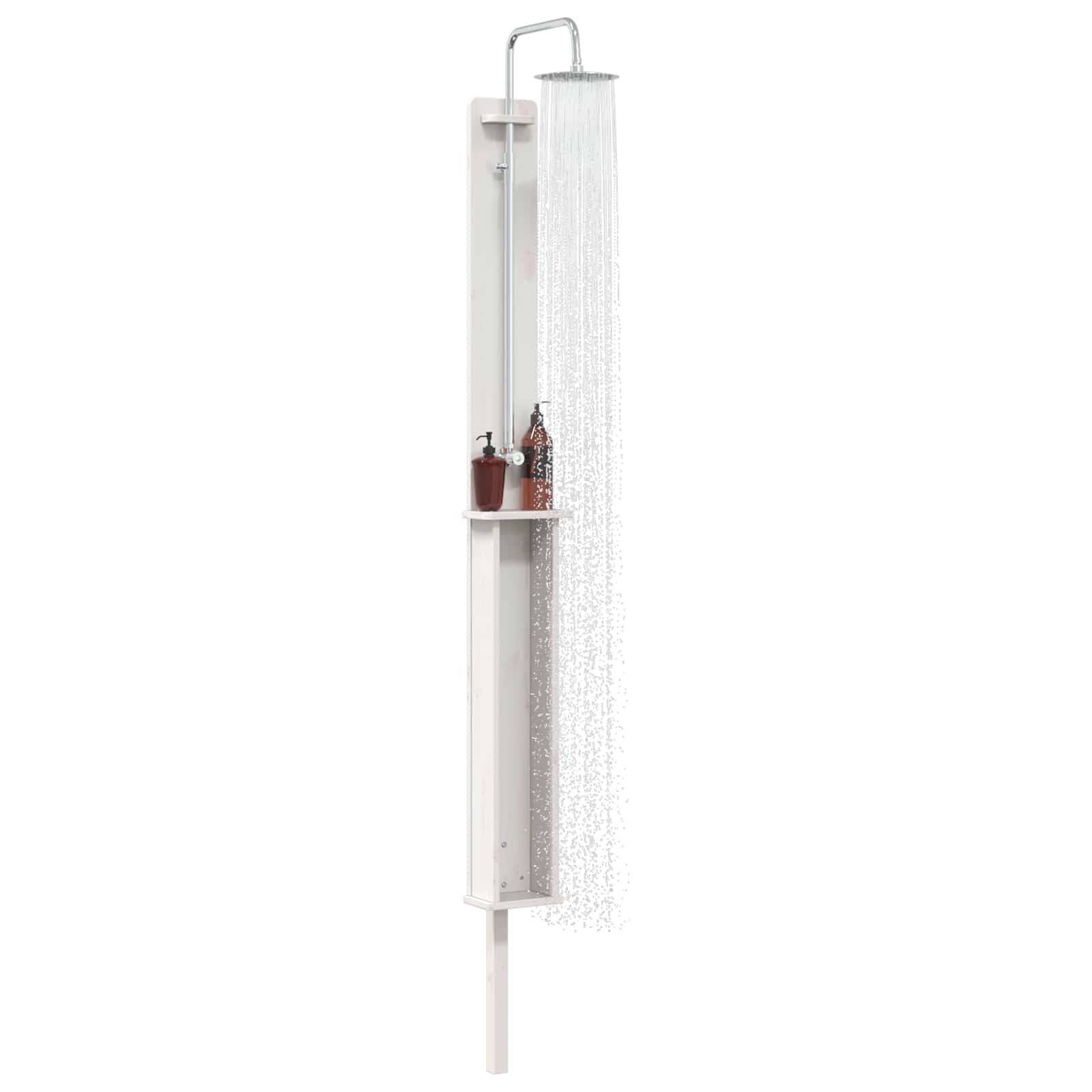 Doccia da esterno 246 cm Legno massello di pino e acciaio inox