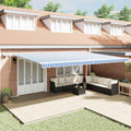 Tenda retrattile Blu e Bianco 600 × 300 cm