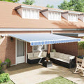 Tenda retrattile Blu e Bianco 450 × 300 cm