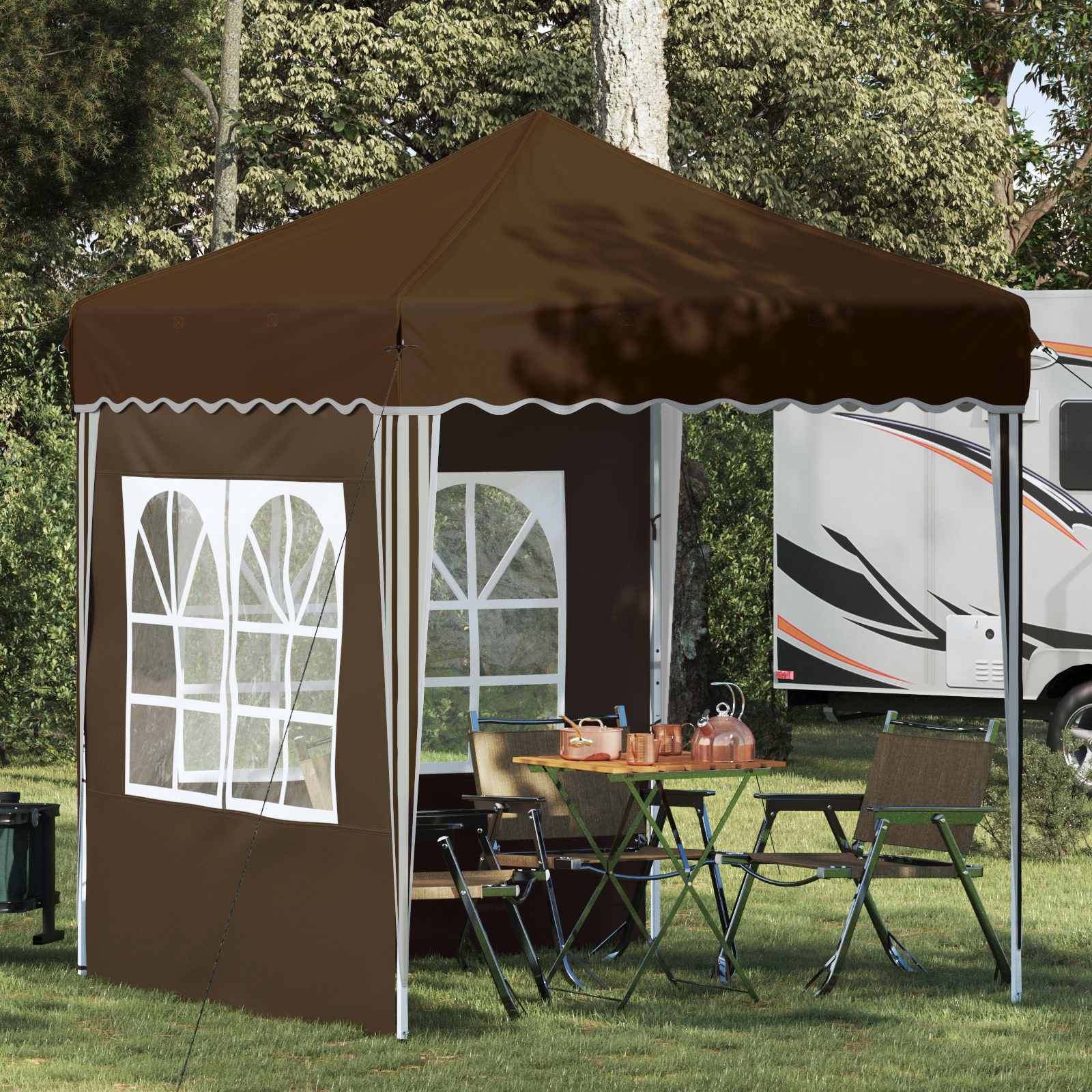 Tenda per feste a pop-up 195 x 195 x 245 cm Tortora