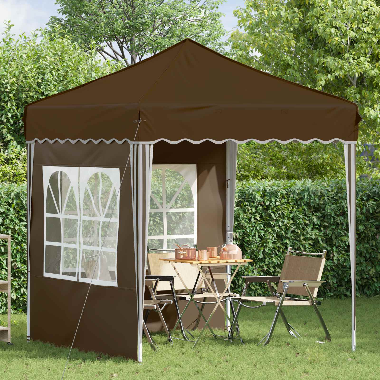 Tenda per feste a pop-up 195 x 195 x 245 cm Tortora