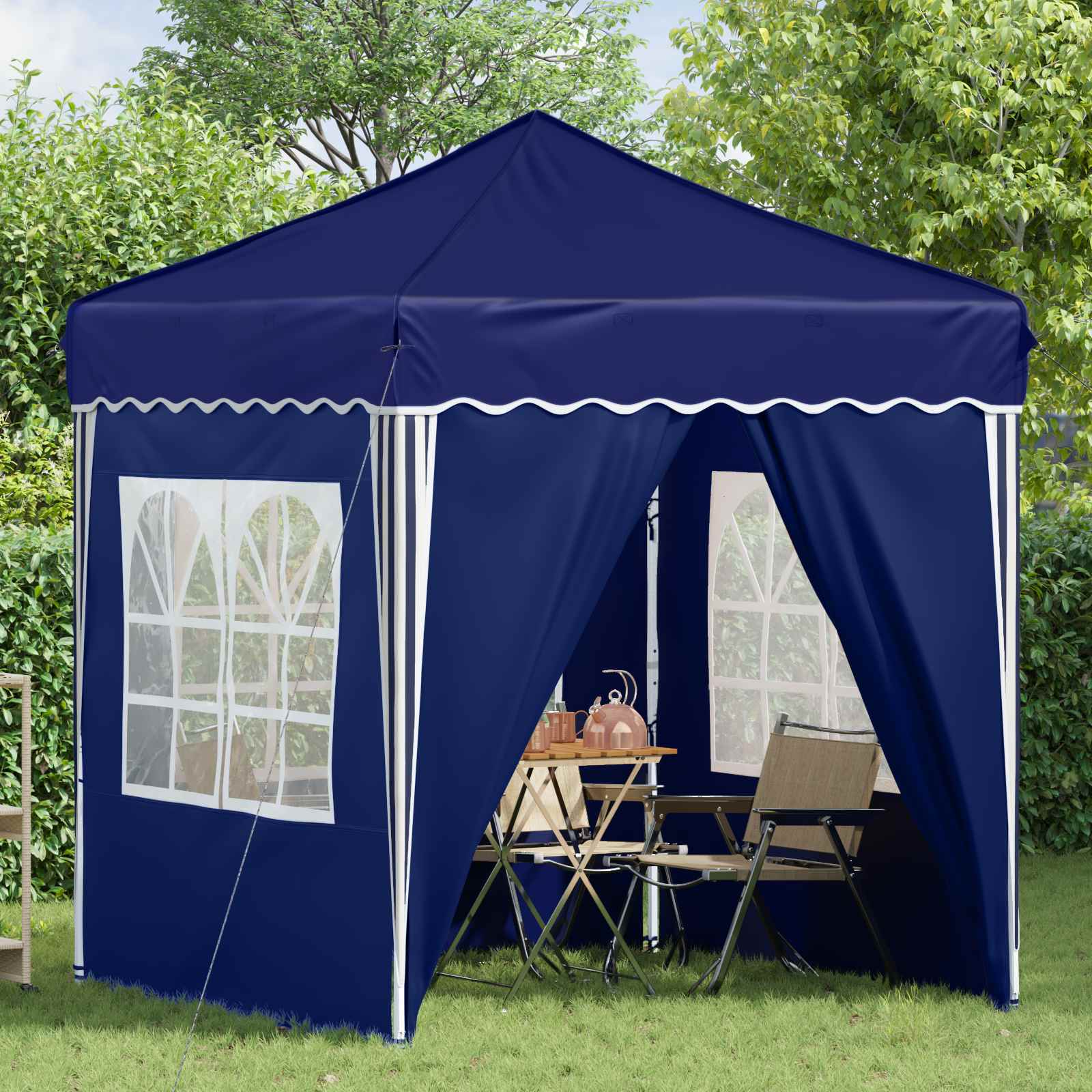 Tenda per feste a pop-up 195 x 195 x 245 cm Blu Tessuto Oxford