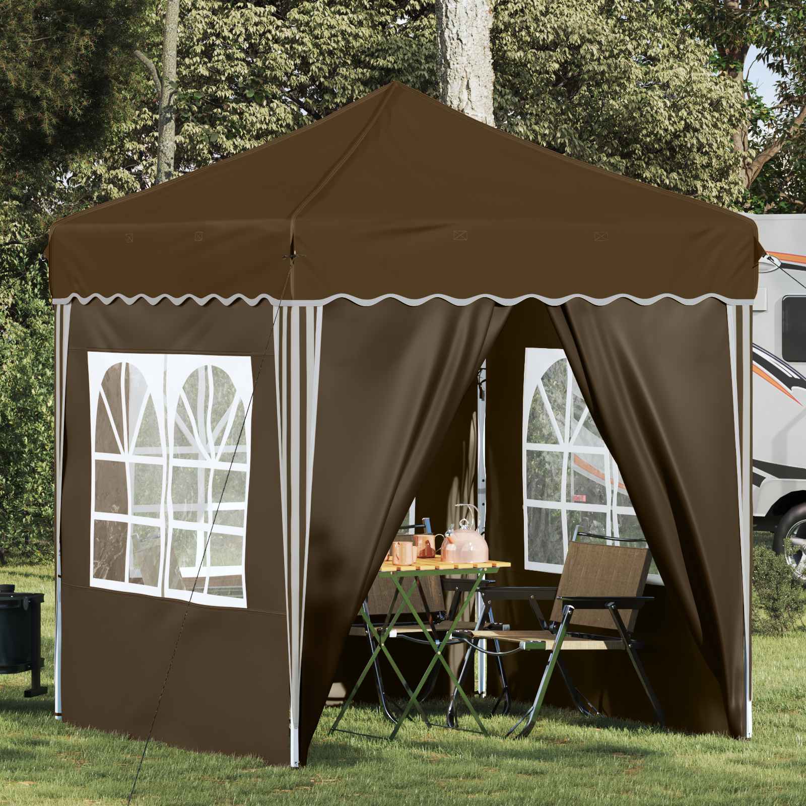 Tenda per feste a pop-up 195 x 195 x 245 cm Tortora